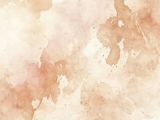 Poster - Abstract beige and light pink watercolor background featuring splashes and a marbled texture evoking a dreamy artistic atmosphere