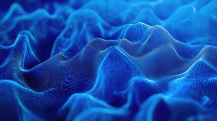 Aufkleber - Abstract Technology Background Wallpaper In Blue Artificial Intelligence Neural Network Macro View Deep Learning Digital Glowy Lace Texture