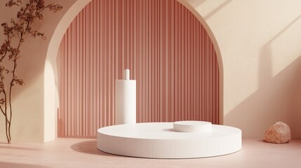 Aufkleber - 3D background featuring a minimal podium scene for product display