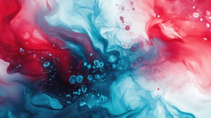 Aufkleber - Abstract Dyed Design Scarlet Fantasy Setting Ink Blue Palette Unique Brush Background Cyan Watercolor Vivid Stains Light Toned Banner