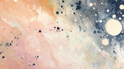 Aufkleber - Abstract painting featuring tie dye patterns with a modern color palette The artwork showcases a nature inspired texture with beige spots and dark acrylic paint splatters