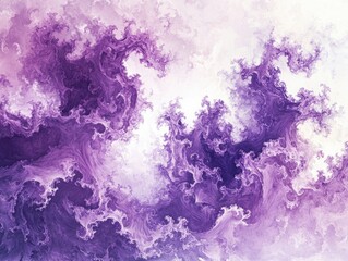 Aufkleber - Abstract watercolor background with a stylish fractal design Cosmic artwork featuring an artistic purple pattern Trendy template suitable for various design projects Surreal digital acrylic painti