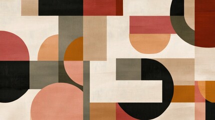 Aufkleber - Abstract geometric color block art pattern suitable for carpets wall decor and wallpaper designs
