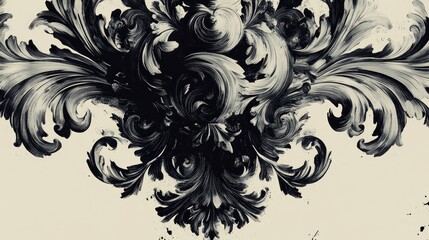 Aufkleber - Artwork featuring an ornament design with contrasting black and white elements