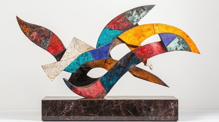 Poster - colorful abstract geometric sculpture design
