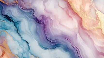 Poster - 3D abstract marble wallpaper artwork for wall decor resembling a watercolor geode painting