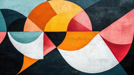 Poster - Abstract geometric painting in modern art style suitable for wall decoration wallpaper murals carpets or hanging as artwork