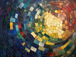 Aufkleber - Abstract mosaic painting of tile texture
