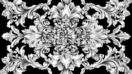 Aufkleber - Black and white decorative pattern artwork