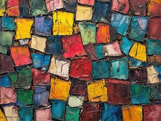 Aufkleber - Abstract mosaic painting of tile texture