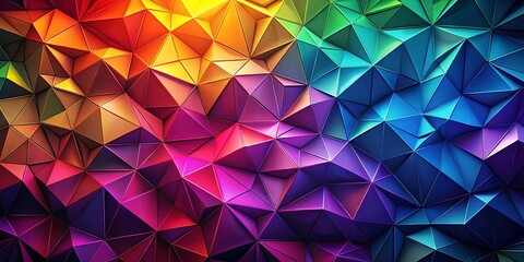 Abstract Geometric Pattern of Interlocking Triangles with Gradient Color Transition from Warm to Cool Tones