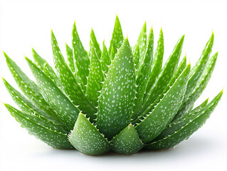 a close-up of a leafy green plant with droplets of water on it, set against a white background.