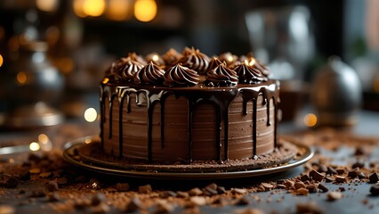 cake with a beautiful chocolate frosting