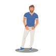 © No9 - handsome muscle man standing with stylish fashion vector