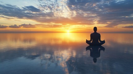 Wall Mural - Freedom and creative mind. Meditation in nature.