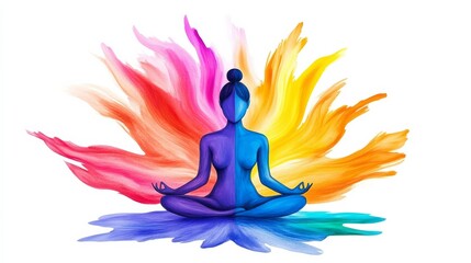 Wall Mural - Multi-color visual of meditation. Freedom and peaceful mind.