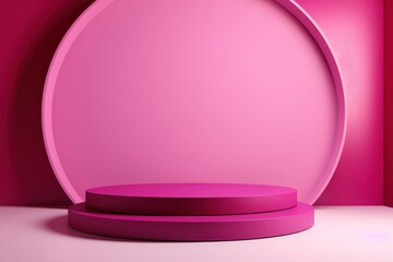 Poster - Pink Abstract Background with Circular Platform