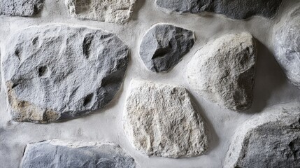 Aufkleber - Close up of textured wall featuring large gray stones