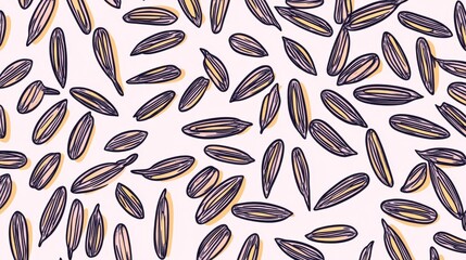 Aufkleber - Close up of black sunflower seeds isolated on a white background with a clipping path