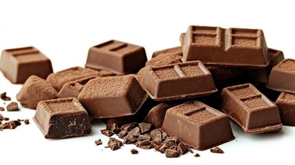 Poster - Chocolate Waffle on White Background