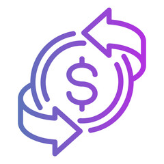 Wall Mural - cash back Gradient icon