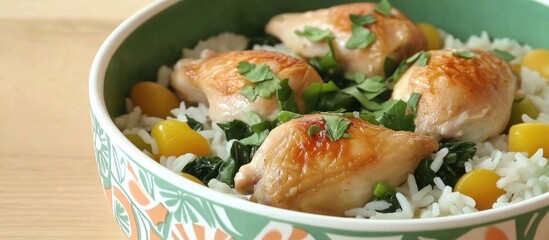 Aufkleber - Chicken With Rice And Spinach