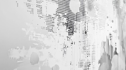 Aufkleber - Abstract painting featuring a striking blend of white and grey halftone patterns