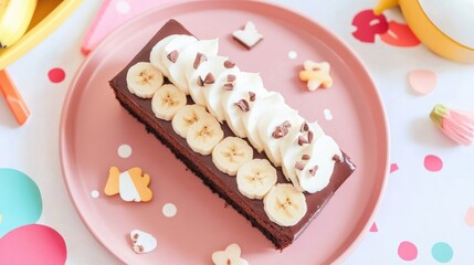 Poster - Cocoa Banana Cake as a Dessert Backdrop