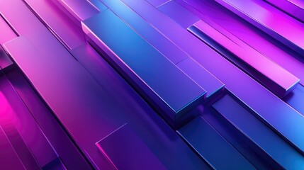 Canvas Print - 3D rendering of an abstract geometric background featuring purple and blue hues Suitable for advertising technology displays gaming sports cosmetics business and the metaverse Sci Fi illustration