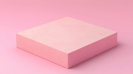 Canvas Print - 3D rendering of a minimal abstract blank pink wooden square