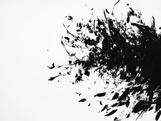 Aufkleber - Abstract composition featuring black elements against a white backdrop