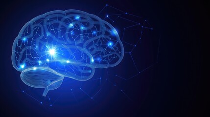 Poster - Abstract brain connected to a network of electronic circuits, symbolizing the evolution of human intelligence through technology.