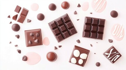 Poster - Cocoa and chocolate displayed on a white background