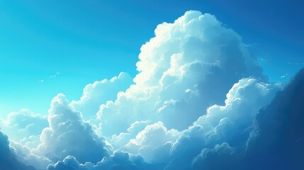 Poster - Blue Skies with Fluffy Clouds