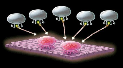 Poster - molecular interaction and cell behavior illustration