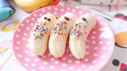 Aufkleber - Chocolate Covered Bananas Topped with Sprinkles