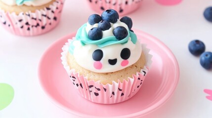 Aufkleber - Blueberry Muffin Homemade Treats Dessert Snack Cupcake