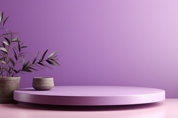 Wall Mural - Purple Minimalist Product Display