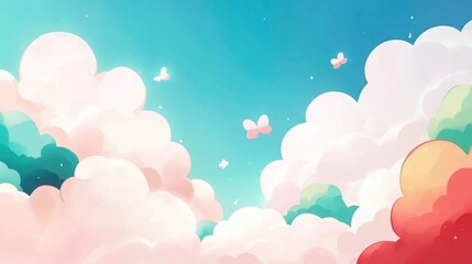 Aufkleber - Cloudy Blue Sky Background with Daylight