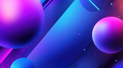 Aufkleber - 3D rendering of an abstract geometric background featuring purple and blue hues Suitable for advertising technology showcases banners gaming sports cosmetics business and metaverse Sci Fi illustra