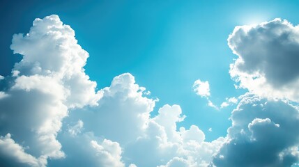 Poster - Blue Skies with Fluffy Clouds