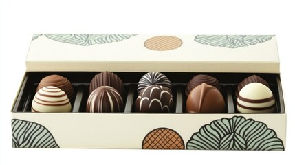 Poster - Box of chocolate candies isolated on a white background