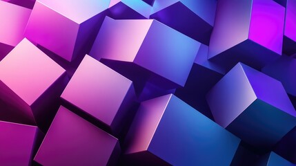 Wall Mural - 3D rendering of an abstract geometric background in shades of purple and blue Suitable for advertising technology display gaming sports cosmetics and business purposes Sci Fi illustration for prod