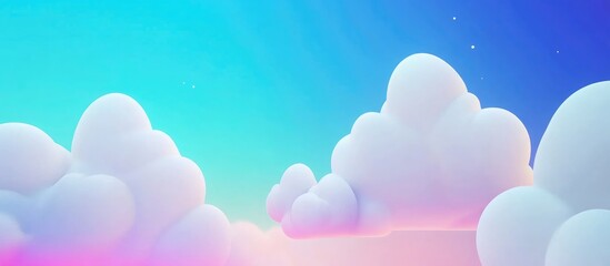 Poster - Blue Sky With White Clouds