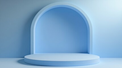 Aufkleber - Blue display stand or podium pedestal with empty backgrounds for advertising purposes 3D rendering