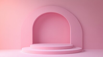 Aufkleber - Abstract pink geometric background modern minimalist mockup for podium display or showcase 3D rendering
