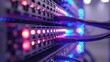 © PStyle - Illuminated Network: A Captivating View of Colorful LAN Cables and Their Connection Dynamics