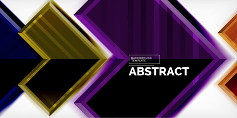 Aufkleber - Arrow symbols created with 3d effects and line texture geometric abstract background