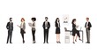 © Somboon - Office staff vector set, with characters in different business roles collaborating in an open workspace