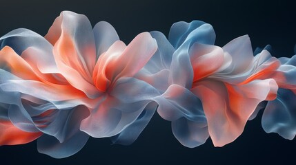 Poster - A blue and orange flower with a white stem